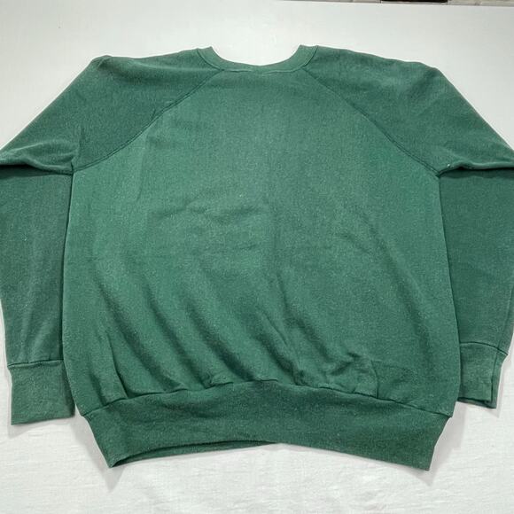 VTG Michigan State University Spartans Jansport Sweatshirt size L Green Raglan - Picture 4 of 8